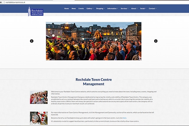 The new Rochdale Town Centre Management website