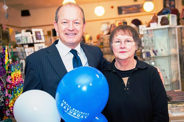 Small Business Saturday<br />Angela Jenkin owner of Number Ten Gallery with Simon Danczuk MP