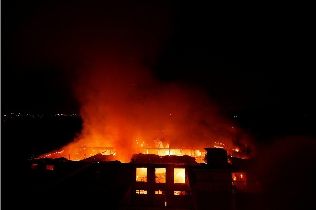 Fire at the former Turners Brothers factory