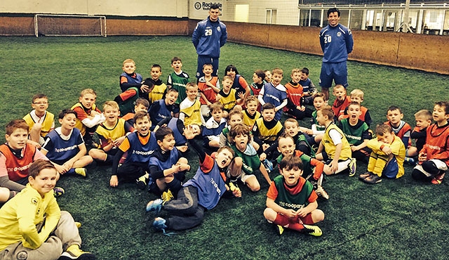 Soccer Factory attenders with Brian Barry-Murphy and Graham Cummings