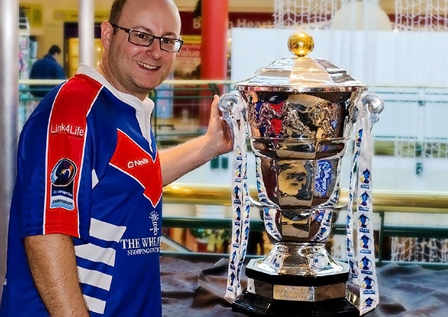 Martin Ballard in his Hornets shirt with the Rugby League World Cup