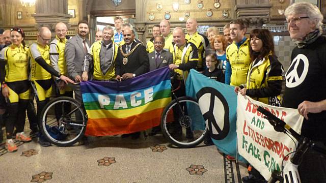 Bike For Peace reception at Manchester Town Hall