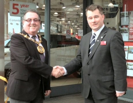 Rochdale Mayor Peter Rush and Jared Griffin, General Manager at RRG Toyota Rochdale
