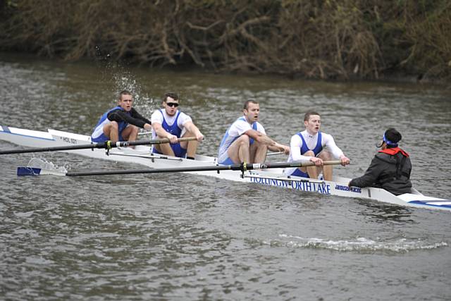 George Kershaw, Charles Redshaw, Alex Barnett and Reece Handley and cox, Ben Yusuf won their coxed four rowing event in impressive style