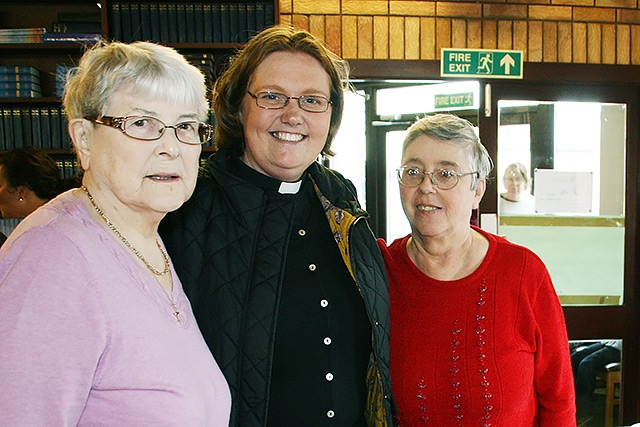 Minister Sharon Read with church volunteers Pat Dutton and Vera Broadhurst