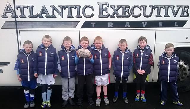 Mayfield Mustangs under 8s their new 'Atlantic Executive Travel' sponsored teamwear
