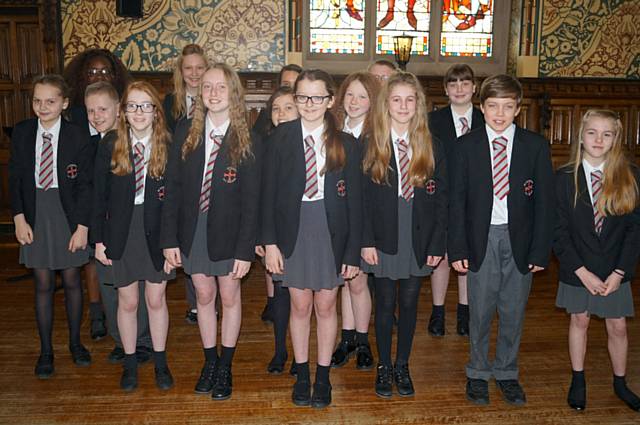 The St. Cuthbert’s junior musical ensemble, comprising Year 7 and 8 pupils