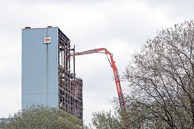 Dunlop Tower being demolished