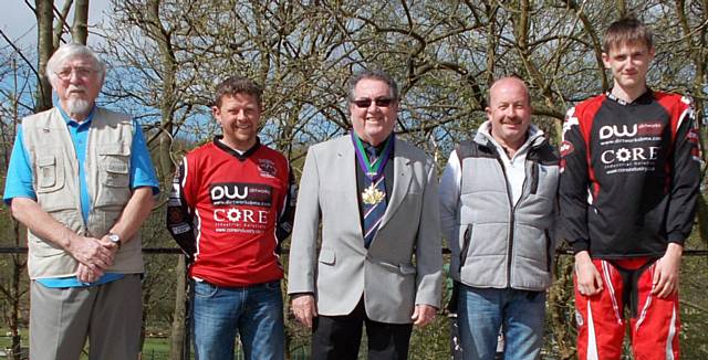 Walter Lomax (Friends of Queen's Park), Adrian Mather, The Mayor Peter Rush, Lewis Rostron and Lol Richardson (Friends of Queen's Park) 