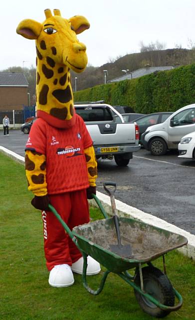 Lanky the Giraffe helping out