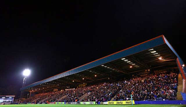 The packed Willbutts Lane Stand at the recent Rugby League World Cup fixture