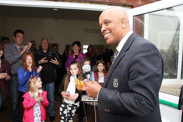 John Holder when he officially opened the new building at Thornham Cricket Club