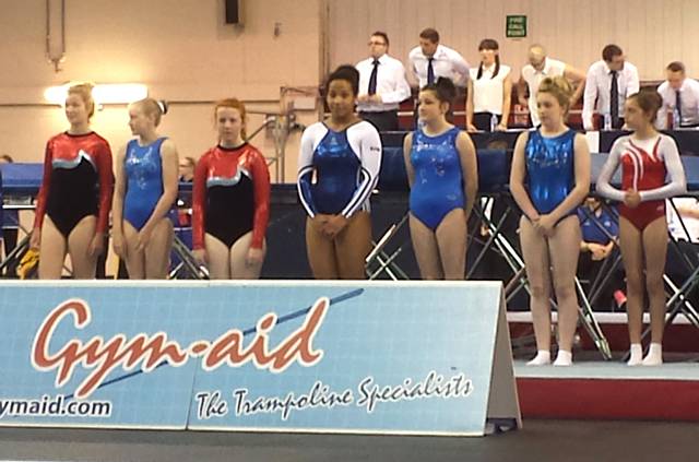 Olivia Lee (central in the photo
with the blue and white leotard on) 
