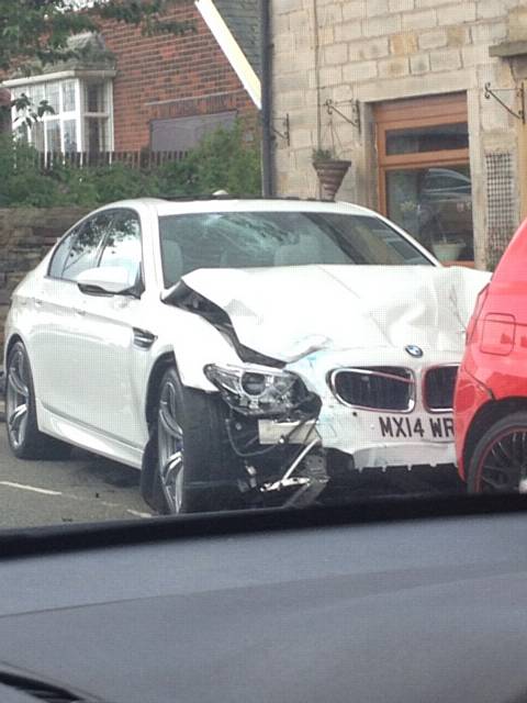 Road traffic accident at New Road with its junction at Smithy Bridge Road 