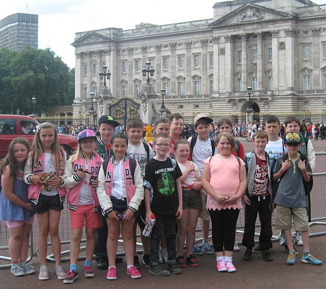 Pupils from St John with St Michael CE Primary outside Buckingham Palace