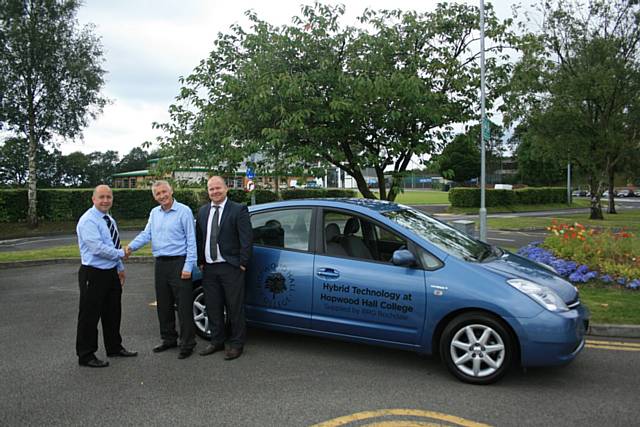Simon Sharrocks, Sales Advisor at RRG Toyota Rochdale, John Spindler, Deputy Principal at Hopwood Hall College, Terry Collier, Centre Director for Technology at Hopwood Hall College