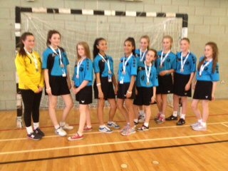 Siddal Moor U13s girls handball team at the  School Games