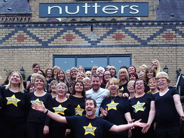 Rock Choir flash mob with Andrew Nutter