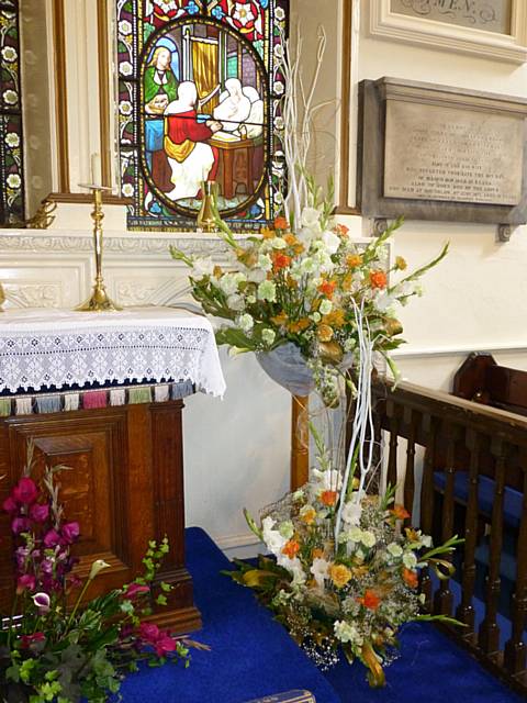 St James Ashworth Quincentenary Celebrations flower display 