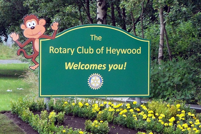 The Rotary Club of Heywood sign