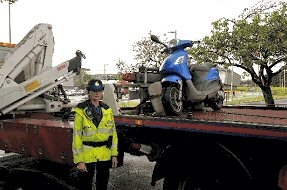 A moped/motorcycle which was being used as an off road vehicle is sezied
