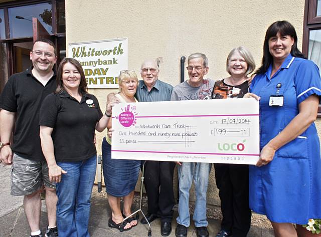 Loco store on Market Street have raised a fantastic £199.11 for Whitworth Care Trust at the Sunnybank Day Centre