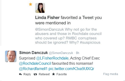 Linda Fisher favourited a tweet that attempts to smear Simon Danczuk