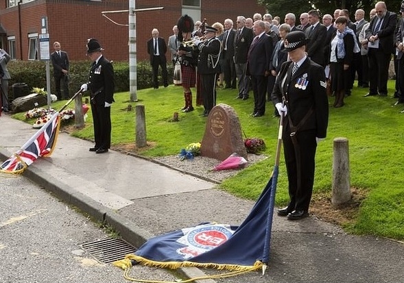 Police in Rochdale held a commemorative service to mark the 25th anniversary of the death of Inspector Ray Codling 