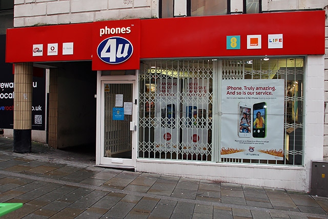Phones 4 U in Rochdale Town Centre closed for good
