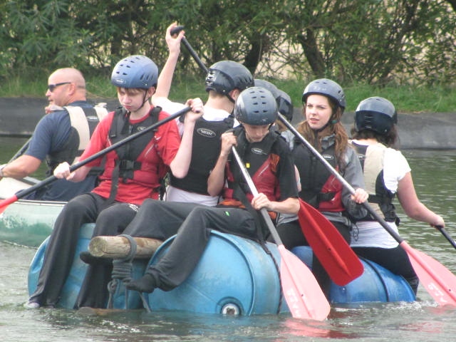 Siddal Moor Prefects along with staff Raft Building