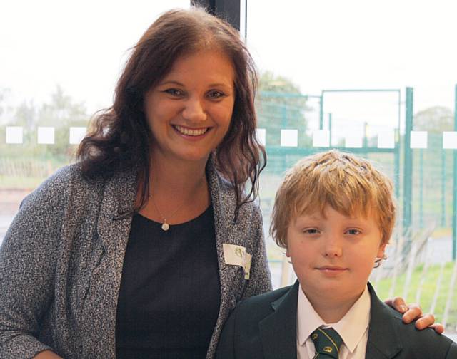 Patricia Doney with her son Jake Doney, Year 7