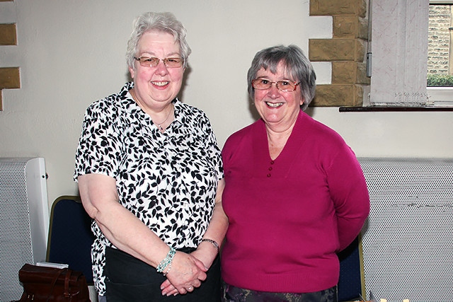 Organisers Hazel Harrison and Norma Stokes at Smithy Bridge Methodist Church coffee morning