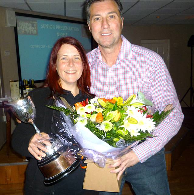 Coupe Cup winner Anne Schofield with Ronnie Irani