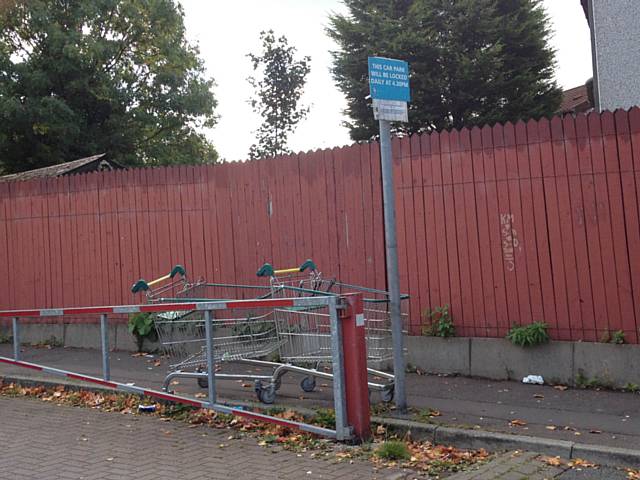 Abandoned Morrisons trolleys strewn across streets around the superstore’s Rochdale branch