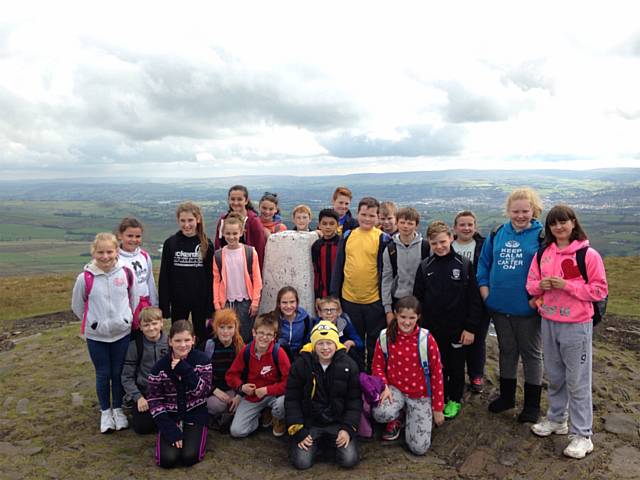 Whitworth Community High School Year 7 students hike to the top of Pendle Hill