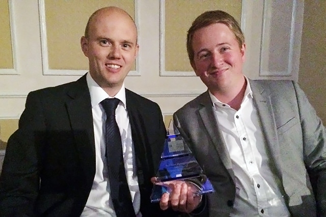 John Barton (right) with the award
