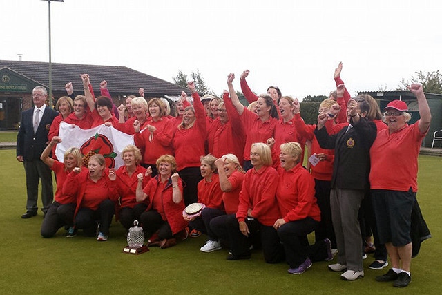 The winning Lancashire Crown Green Ladies Bowling team