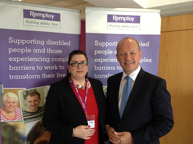 Simon Danczuk with Anna Wharfe, Regional Business Development Manager at Remploy