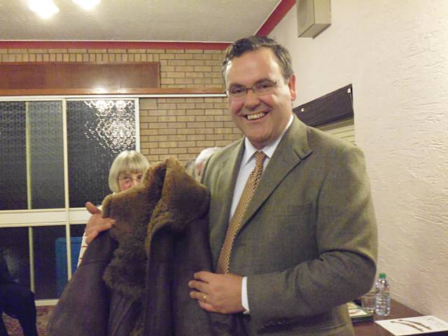 Paul Laidlaw, an expert in military antiquities, at Rochdale Antiques Society