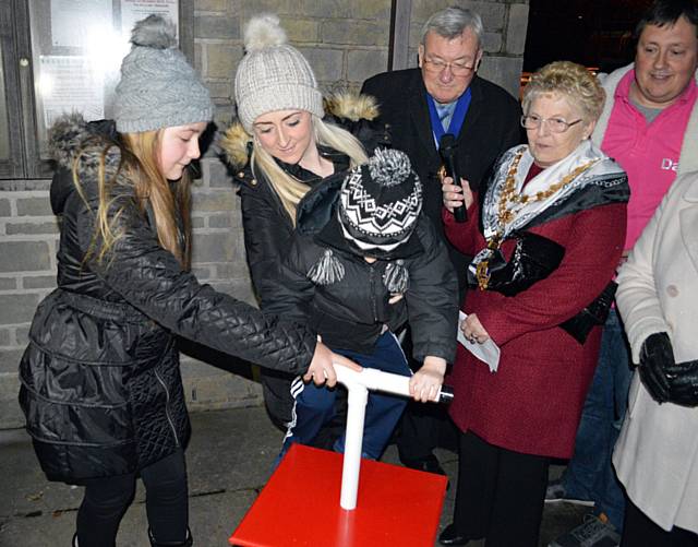 Riley Murphy and Maizie-Jo Bebb switch on Whitworth’s Christmas Lights