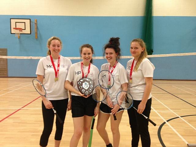 M.Kirby, H.Peel, K. Suthers, and P. Ullah who won the Rochdale School’s Badminton competition