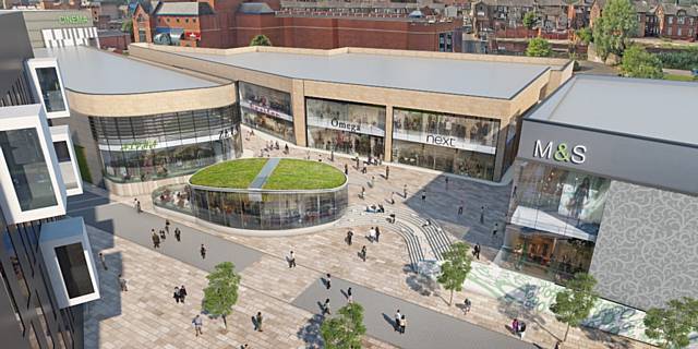 Artist's impression from 2015 showing M&S as part of the Rochdale Riverside scheme