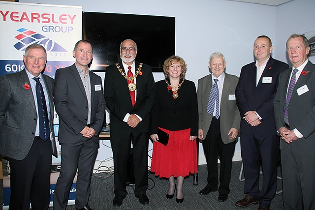 John Yearsley, Harry Yearsley, Mayor Surinder Biant, Mayoress Cecile Biant, Peter Yersley, John Searle and Brian Tomkinson