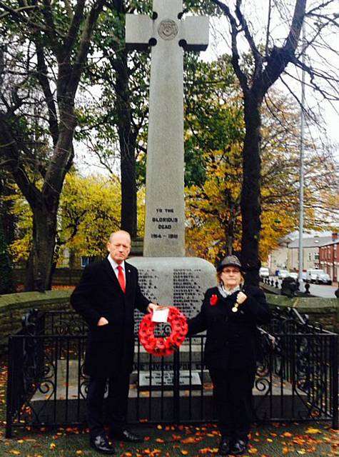 Simon Danczuk and Councillor Kathleen Nickson at Balderstone Memorial