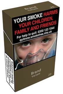 Standardised cigarette packs