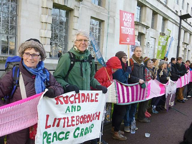 Rochdale and Littleborough Peace Group outside the Ministry of Defence 

