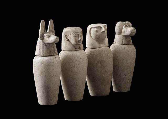 Touchstones Rochdale’s set of four canopic jars 
