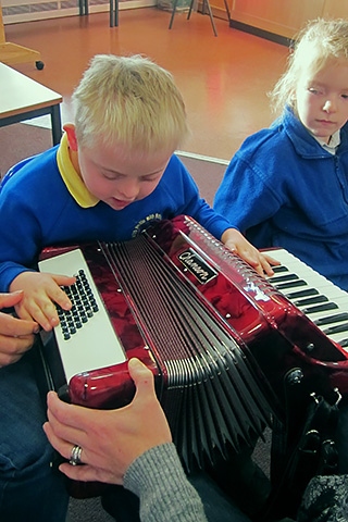 An accordion donated to Newlands School in Middleton 