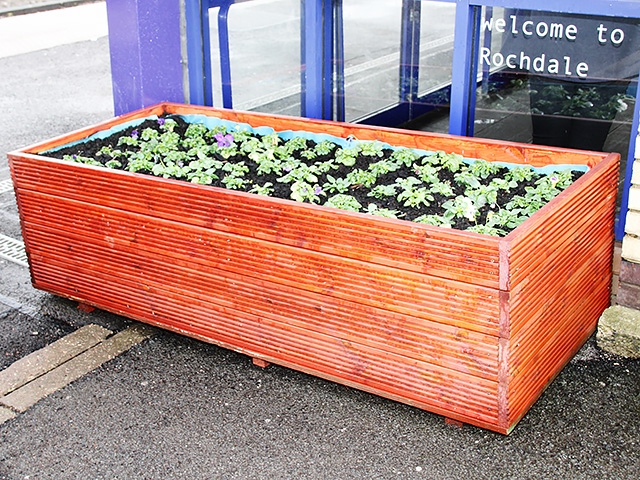 Rochdale Train Station brightened up with planters