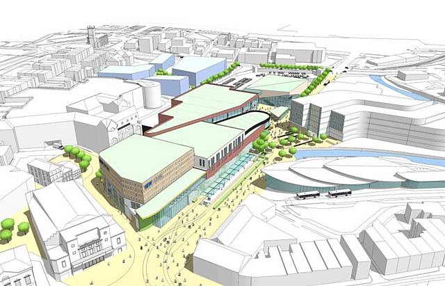 Rochdale’s retail and leisure development - aerial view of how the scheme might look
